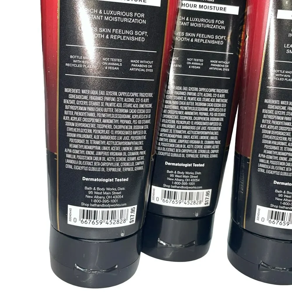 Lot of 3 Bath Body Works Bourbon Ultimate Hydration Body Cream Men 8oz BBW New
